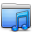 Aqua Stripped Folder Music Icon 32x32 png